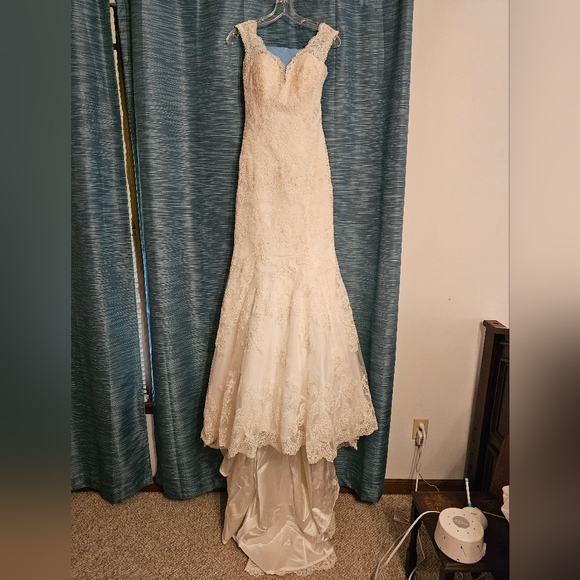 Allure Bridals Lace Wedding dress with sleeve, mermaid style 9322 - Picture 6 of 16